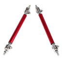2Pc Red Adjustable Car Front Bumper Lip Splitter Rod Strut Tie Support Bar Kit
