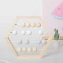 Nordic Style Natural Wooden Abacus With Beads Craft Baby Early Learning Edu J6N4