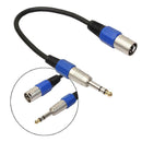 35cm 3Pin XLR Jack Male to 6.35mm Stereo Male Plug Microphone Adapter Cable