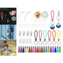 146Pcs Acrylic Keychain Blanks Tassels Pendant Key Ring with Chain DIY Hanging