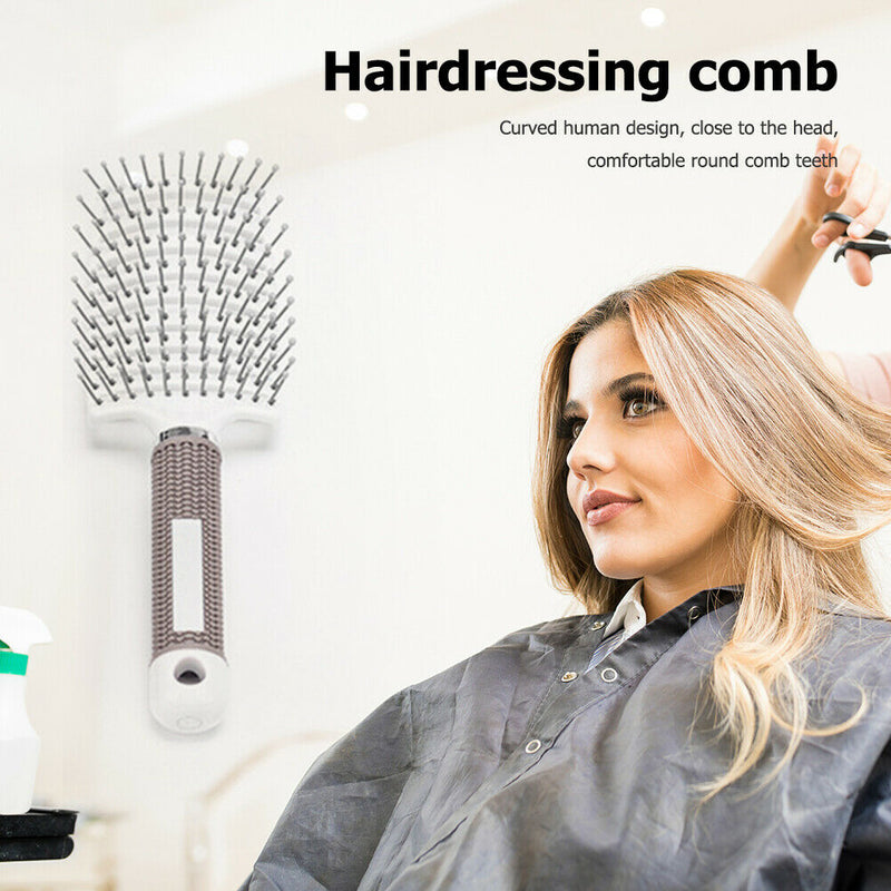 Big Curved Comb Wide Tooth Large Plate Hairdressing Hair Ribs Brush (White)