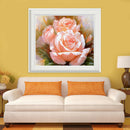 5D DIY Round Drill Diamond Painting Pink Roses Cross Stitch Embroidery Kit