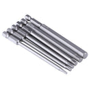 6Pcs 100Mm Length 1/4 Inch Hex Screwdriver Bit Set Shank Magnetic Hexagon H C2X5
