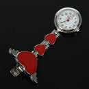 Womens Girls Heart Angle Wing Nurse Fob Clip On Brooch Hanging Pocket Watch