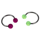 7 x Lip Piercing Horseshoe Bar 1.2mm 316L Multicolor