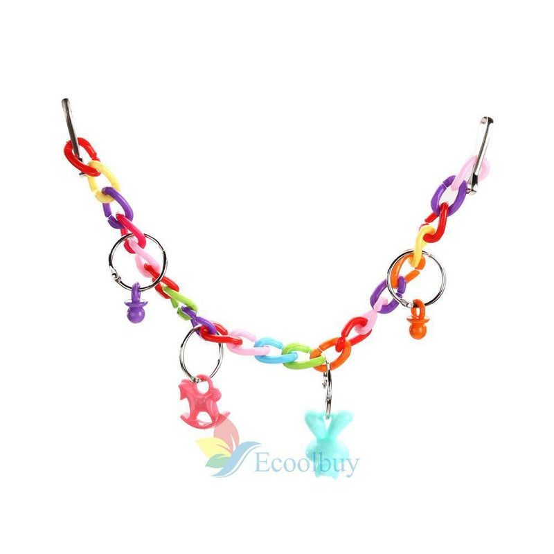 Colorful Parrot Parakeet Bird Cage Hammock Swing Hanging Playing Toys New A