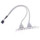 1X 2 Port USB2.0 Rear Panel Expansion Bracket to Motherboard USB Header Adapter&
