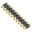 Black 10x Golden RCA AV Audio Video Coupler Female to Female Cable Connector