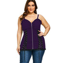 Bodycon Plus Size Women Tops Summer Backless Sexy Ladies Vest T-shirt Lace
