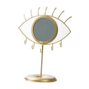 Eye Design Tabletop Mirror Jewelry Storage Organizer: Metal Holder Hanging