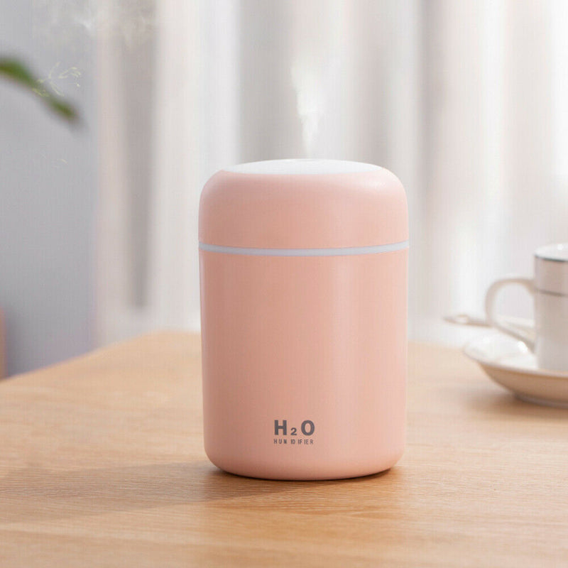 USB Aromatherapy Oil Diffuser Ultrasonic Air Humidifier Mist Maker (Pink)