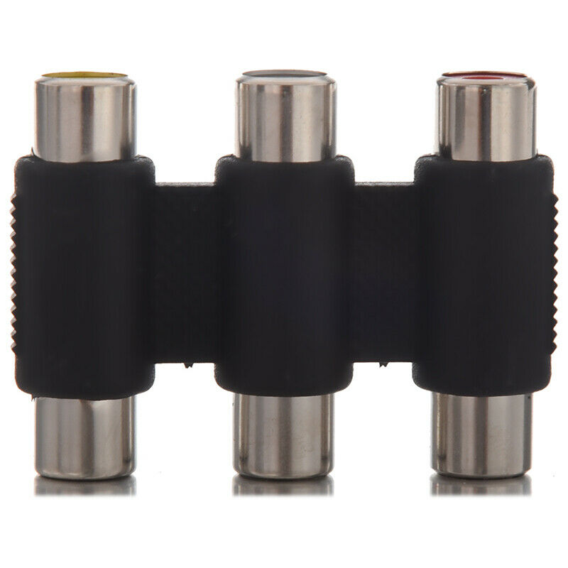 5X(3 RCA PHONO FEMALE SOCKET COUPLER EXTENSION ADAPTER R9A1)