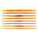8Pcs Golden Double End Crochet Hook Bamboo Knitting Needle Set Home Weave N
