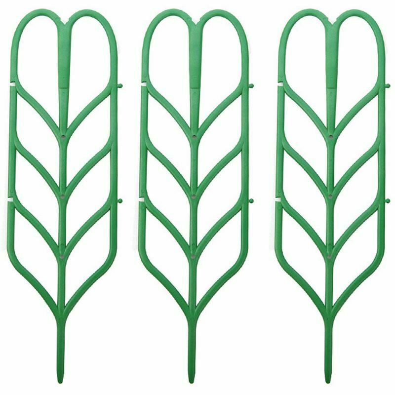 3pcs Mini DIY Leaf Shape Garden Trellis Plants Lattice Pots Supports for Cl