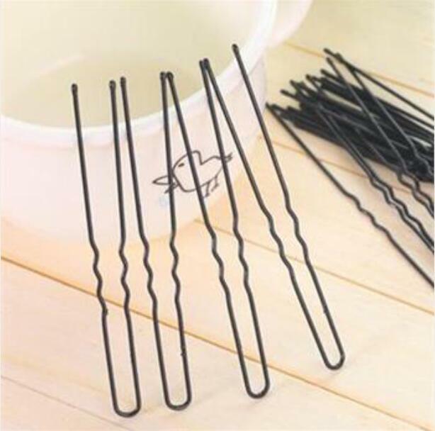 50pcs Hair Waved U-shaped Bobby Pin Barrette Salon Grip Clip Hairpins Black New