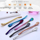 Stainless Steel Straws,6pcs Filter Spoon Straw, Reusable Spoon Straws, Stra