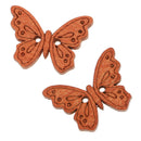 100x 2 Holes Butterfly Wooden Button Sewing Craft Scrapbooking DIY Kids Gift
