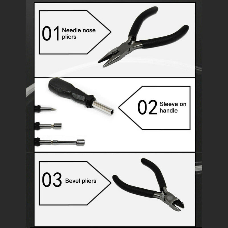 24pcs Manual Handle Replacement Parts Car Tyre Tool Kit Bits Screwdrivers Pliers