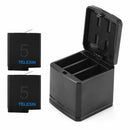 For Gopro Hero 5 6 3Slot Type-C LED Charger Storage Box Replacement Battery Pack