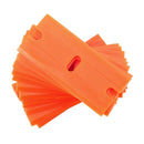 100 Pcs Car Offroad Diy Plastic Double Edged Razor Blades & 2 Pc Scraper Re