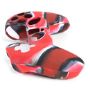 Anti Slip Camo Silicone Case Skin + 2 Thumb Grips for PS5 Controller (Red)