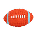 Pet Soft Latex Squeak Sound Molar Ball Dog Interactive Chew Toys (Rugby)