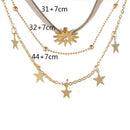 Lady Sun Star Pendant Choker Chunky Chain Multi Layer`Boho Necklace Jewelry JR