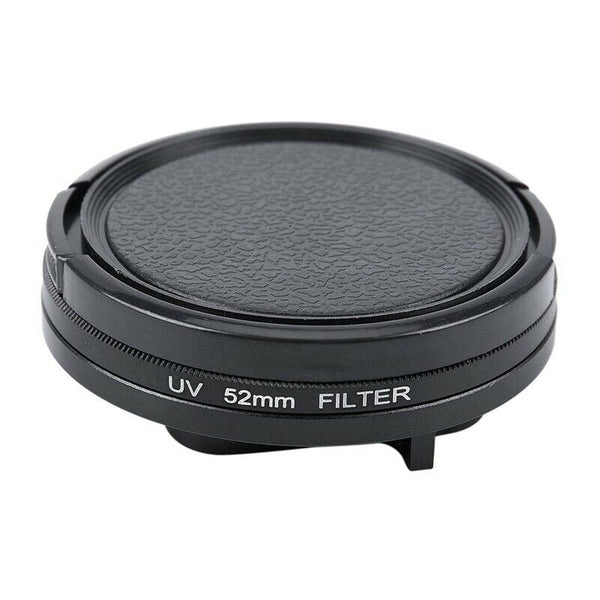 1 set of 52MM UV filter for GOPRO HERO5 + lens cover + adapter ring, Black R6P3