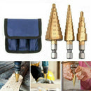 Step Drill Bit Set Kit HSS Cone Drill Bit With Coating