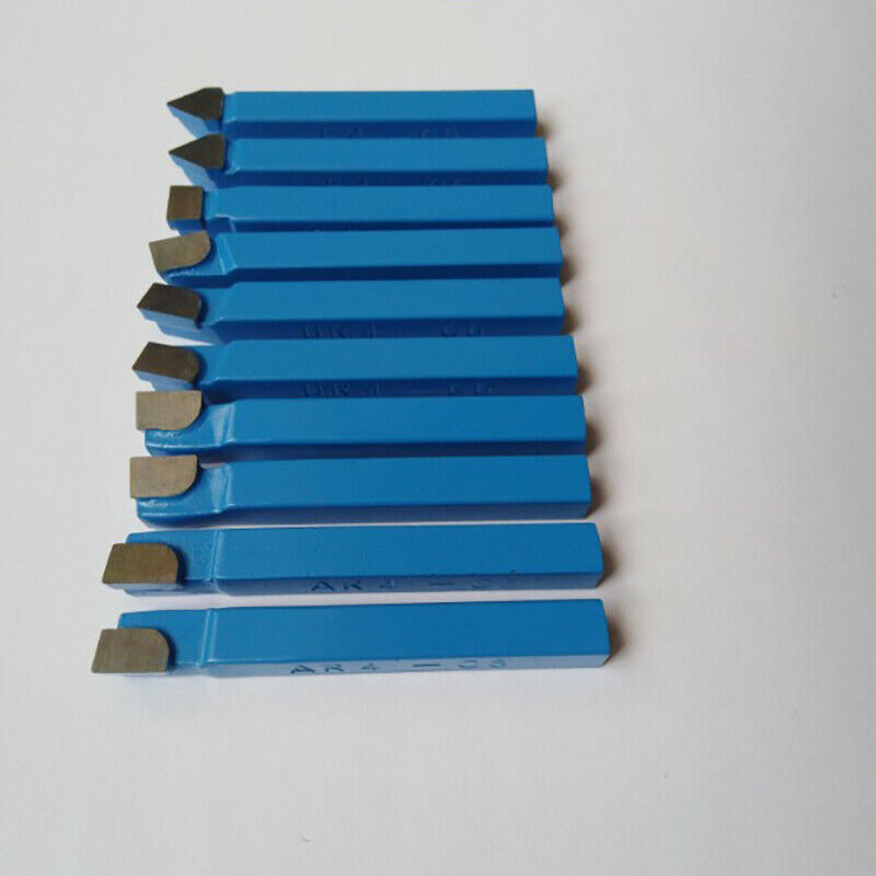 10Pcs Blue Carbide Lathe Tool Bit 1/4Inch Metal Tip Tipped Cutter Set For C I9R3