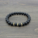 Fashion Unisex Women Men Rhinestone Charm Matte Bead Bangle Strand Bracelet