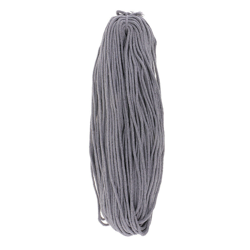 1 Roll Round Cotton Threads Stringing Cords Gray for DIY Crafts Decorative