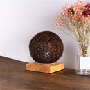Usb LED Table Lamps Wooden Dimmable Rattan Ball Bulb Home Decor wood color