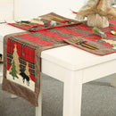 180cm Christmas Elk Small Tree Pattern Table Mats Creative Plaid Tablecloth