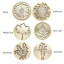 Moorlando Wax Seal Stamp Set, 6Pcs Botanical Sealing Wax Stamp Brass Heads  K1J9