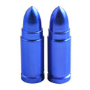 4 Pieces Car Truck Wheel Stem Aluminum Bullet Tyre Valve Cover Caps Blue