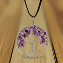 2pcs Tree Life Pendant Natural Stone Jewelry Gift for Women Girls Friends