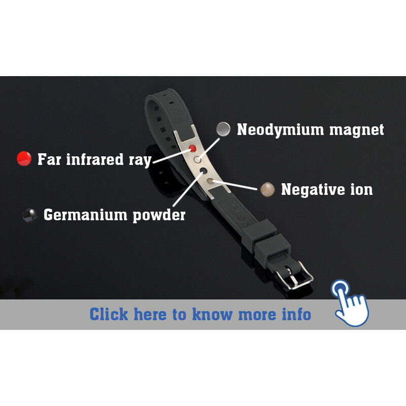 Power Silicone Bracelet Bio Elelents Energy Balance Bracelet Magnetic Wrist S4E9