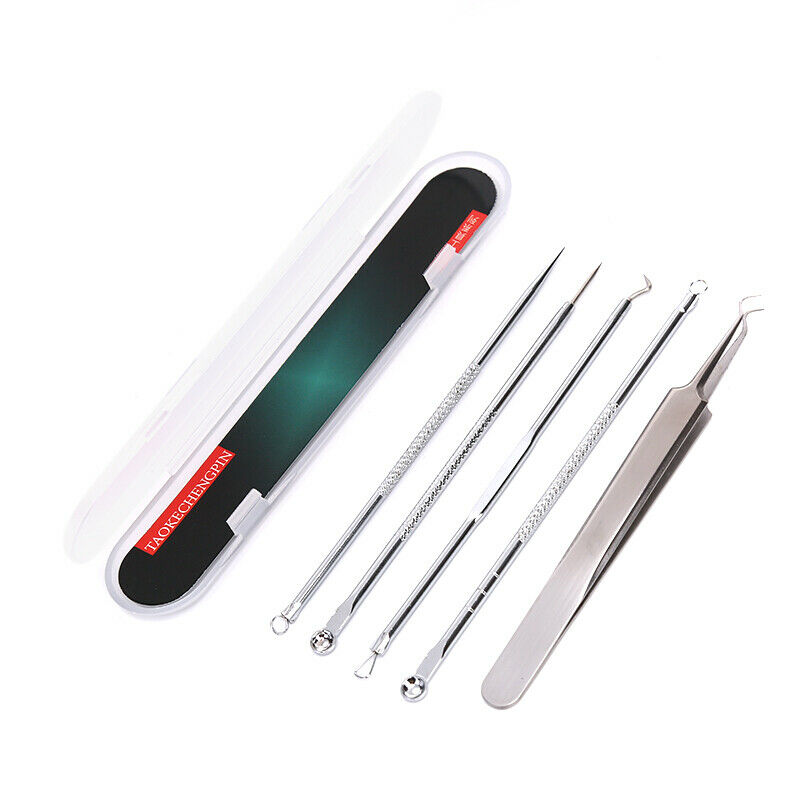 5pc Blackhead Pimple Spot Comedone Acne Needle Extractor Remover Popper Tool  Gw