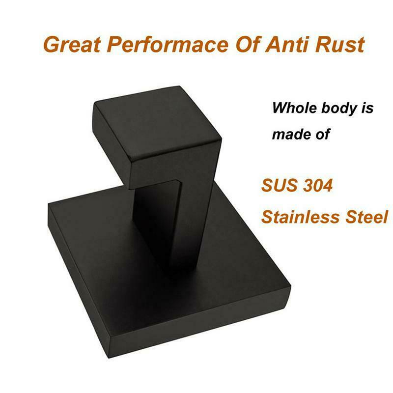 Black Towel Coat Hook 304 stainless steel Bathroom Clothes Cabinet Closet H R9A2