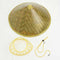 Oriental Vietnamese Chinese Asian Straw Cone Shaped Fishing Rice Bamboo Hat B3U0