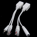 10Pack Power Over Ethernet PoE Adapter Injector + Splitter Cables Kit White