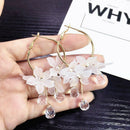 Trendy Acrylic Water Drop Dangle Earrings Crystal Flower Long Pendant Earring*