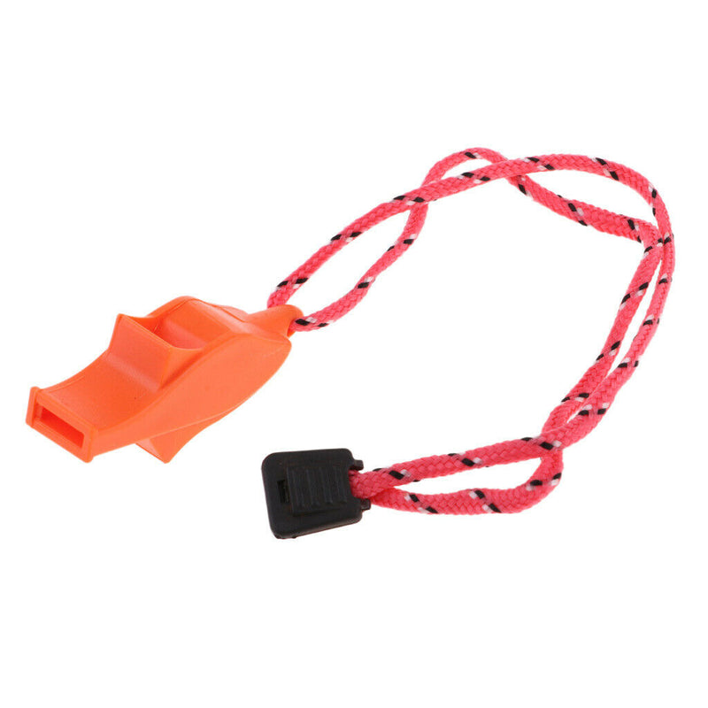25 packs Orange Whistle & Lanyard Emergency Survival Outdoor Camping w/ Lanyard