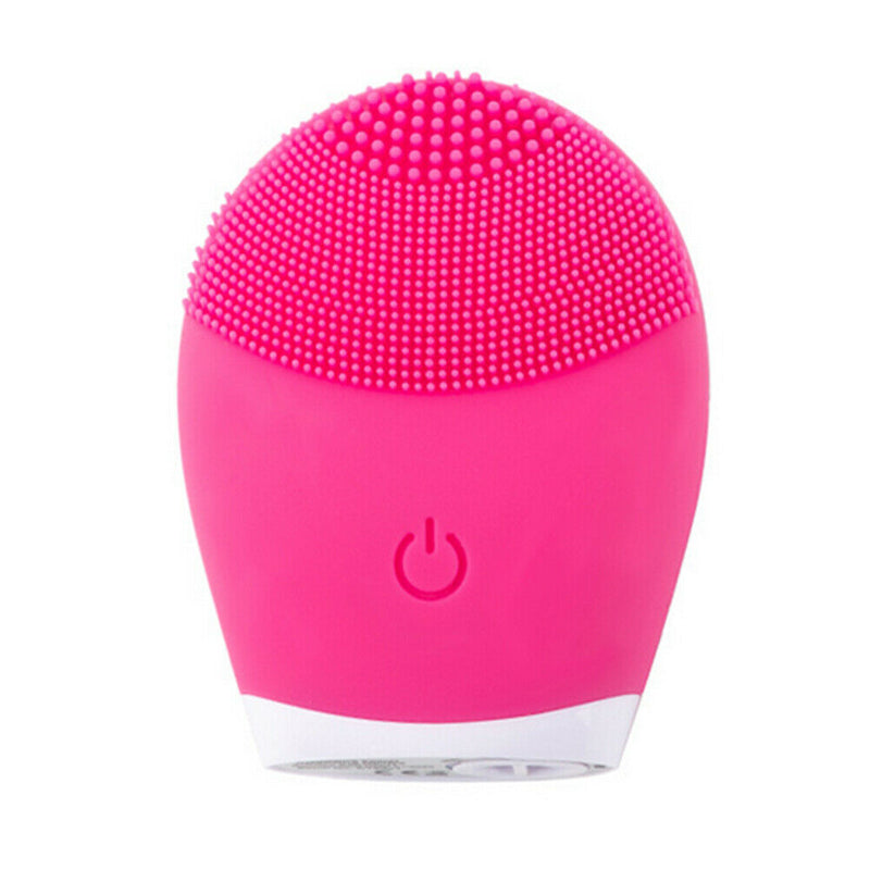 Silicone Facial Cleansing Brush Pore Removal Electric Body Massager (Red)