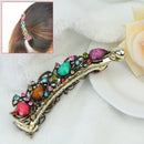 1x Elegant Crystal Rhinestone Banana Curved Hair Clip Pin Barrette Clam YGZ