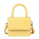 Women Leather Mini Shoulder Handbags Flap Messenger Crossbody Bags (Yellow) A