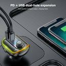 T829 18W Wireless Handsfree Car Bluetooth Adapter PD Charger FM MP3 Audio Player