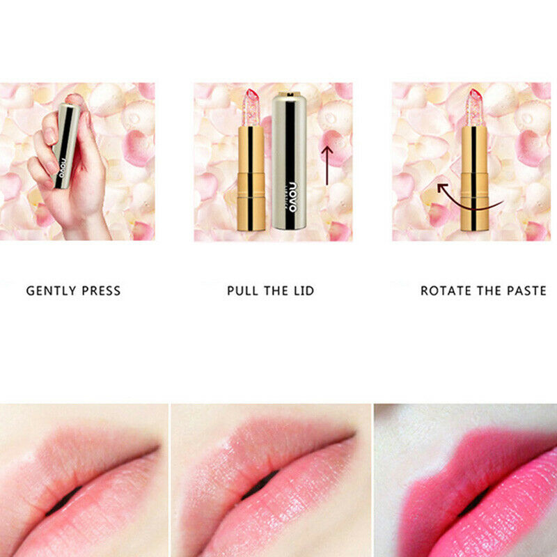 Novo Flower Transparent Nude Lipstick Waterproof Long Lasting Makeup Moistu K8O1