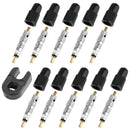 10X Presta Valve Cores+ 10X Plastic Valve Stem Caps w/ Wrench Bicycle Bike Tool
